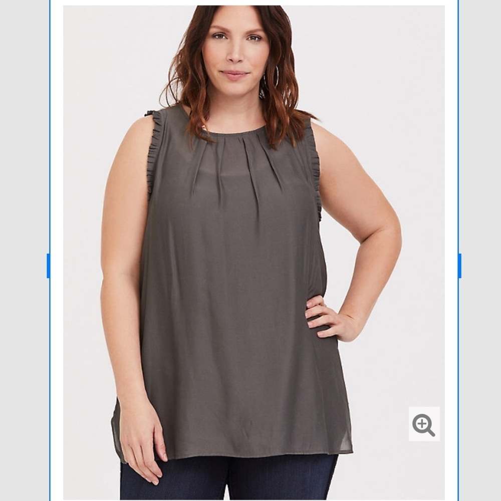 NWT Torrid Olive Georgette Ruffle Tank